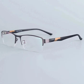 CARTELO Homens de aço inoxidável Prescrição de Óculos Metade Masculina Óculos com Armação Masculina Praça Ultraleve Olho Miopia