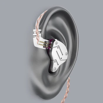 KZ ZSN 1BA 1DD Híbrido No Ouvido Fone de ouvido DJ Monitor de Execução Esporte Fone de ouvido hi-fi Fone de ouvido Earbud Destacável Desanexar 2 pinos Cabo de KZ BA10
