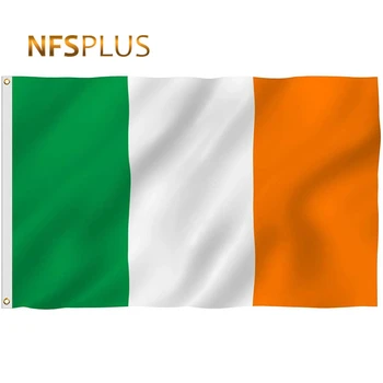 Irlanda Bandeira 90x150cm de Poliéster Verde Branco Laranja 3 Cores Impressas Bronze Ilhós Decorativo Home Irlandês Bandeira Nacional e a Bandeira