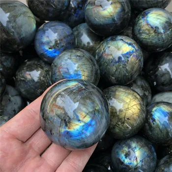 1pc Natural do arco-íris labradorite esfera 45mm+ quartzo bola de cristal gem cura