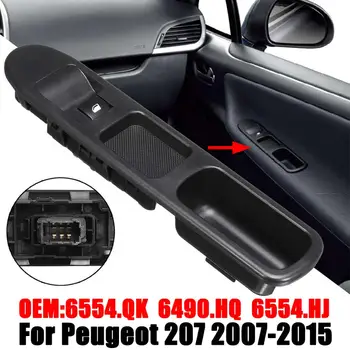 6554.QK do Lado do Passageiro Mestra do Poder de Controle de Janela Interruptor do Peugeot 207 2007 A 6 Pinos de Alimentação Levantador Interruptor da Janela Com Moldura