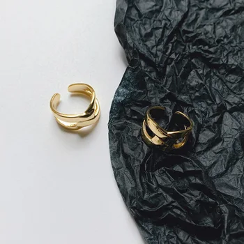 Design Coreano, Prata/Ouro Vintage Bowknot Forma De Anéis Para As Mulheres, Meninas 925 Prata Esterlina