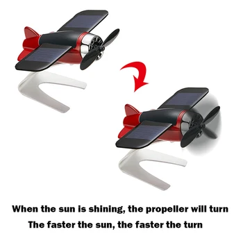 A Decoração do carro Avião Não-deslizamento de Energia Solar Girar o Painel do Automóvel Modelo de Aeronave energia Rodar aeronaves de painel de Carro