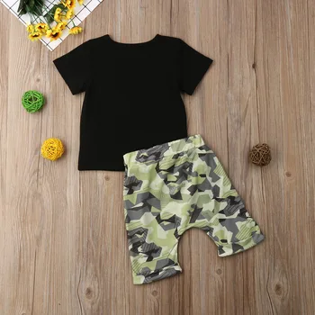 Pudcoco Menino de Terno 1Y-6Y de Criança de Bebê Meninos da Criança de Verão, Tops, T-shirt de Camo, Calças de Roupas Conjunto de Roupas