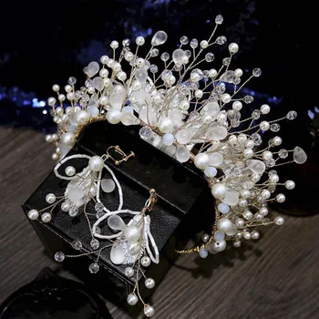 Novo Super Fada da Flor de Cristal Coroa de Noiva Cocar feito a mão Casamento hairband noiva Acessórios de cabelo