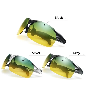 Da Noite do dia de Visão Polarizada Óculos de Homens de Condução de Moda a Proteção UV400 Óculos de sol Polarizados do sexo Masculino Óculos de Segurança 1077
