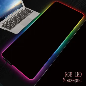 MRG Fundo Preto RGB Gaming Mouse Pad Gamer Led Computador Almofada Grande XXL Jogo de Tapete com Luz de Retroiluminação Big LED para o Jogador
