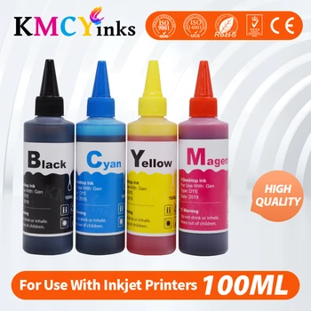 KMCYinks Impressora corante Recarga de Tinta Para HP Deskjet 1110 1111 1112 2130 2132 2134 Impressora Jato de tinta para CISS cartucho de tinta 100 ml de 4 cores