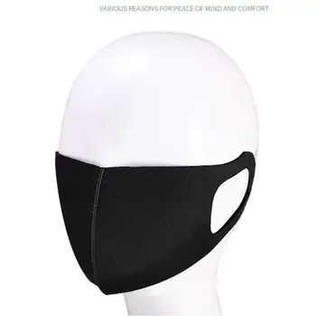 20pcs Máscara facial Preta Respirável Boca Máscara Reutilizável Anti Poluição Face Escudo à Prova de Vento Boca Tampa Unisex elástico Máscara de