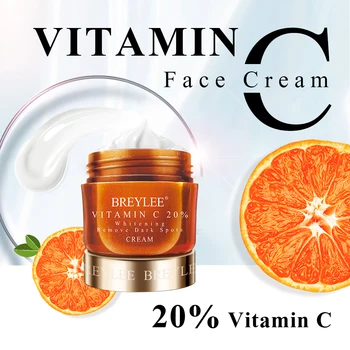 BREYLEE Vitamina C Creme de Rosto Soro VC 20% Fade Sardas Remover Manchas Escuras Cremes Faciais Máscara de Clareamento, Hidratação o Creme de Dia