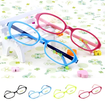 SECG Catton Bonito Xadrez Crianças Óculos Transparente Sólido Flexível Crianças Óculos de Armação Confortáveis Almofadas de Nariz, Óculos Oculos