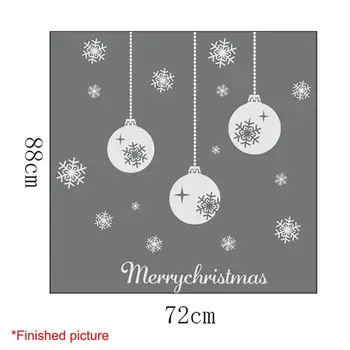 Pendurado Bola de Natal Adesivo floco de Neve Decoração da Janela de Vinil Adesivos para Porta Removível, Auto-adesivo Adesivos de Parede