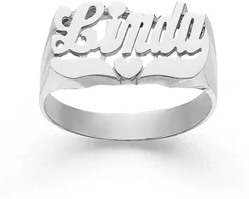 Personalizado Esculpida Nome Anéis Inicial do Nome de Anel Anéis Personalizados Banhado a Ouro 18K Anéis para as Mulheres Presentes