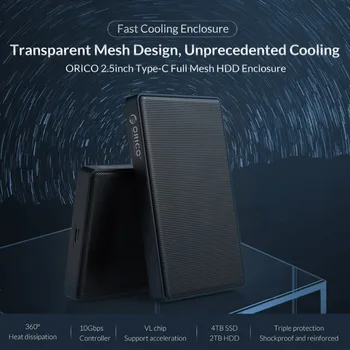ORICO HDD Caso SATA de 2,5 polegadas para Tipo C SSD Adaptador para Samsung Seagate SSD de 2 tb 4 TB de Disco Rígido Unidade de Caixa Externa de HDD