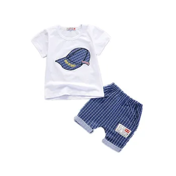 Verão para Crianças de Roupa Conjuntos de Meninos e meninas T-shirt e Calções, Calças de 2 peças de Roupas de bebê conjuntos de roupas para crianças
