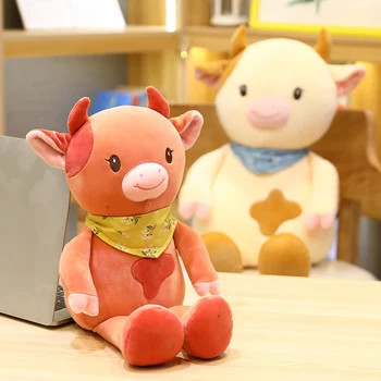 Kawaii Animais de Brinquedos Brinquedos Leite de Vaca Travesseiro Recheado de desenhos animados Gado Brinquedos de Pelúcia para Crianças Bonito Presente