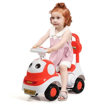 3-em-1 Walker do Bebê de Correr de Carro Empurrando o Carrinho de Criança do Jardim de Brinquedo c/ Som Laranja