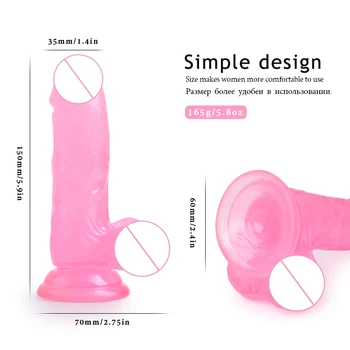 Simulação De Geléia Vibrador Na Vagina Massager Plug Anal Masculino Artificial Do Pênis Com Ventosa Strapon Vibrador Não Vibrador Adultos Brinquedos Sexuais