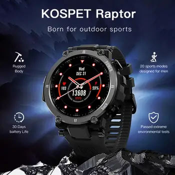 2021 NOVO Smart Watch IP68waterproof Homens Mulheres Monitor de frequência Cardíaca de conexão Bluetooth Smartwatch Adequação KOSPET Raptor