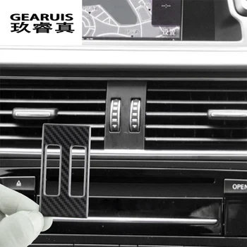 Estilo carro de fibra de Carbono de CA da Tomada da Guarnição Conserto de Ar Quadro de Decoração Adesivos de cobre Interior Para Audi A4 B8 A5 auto Acessórios