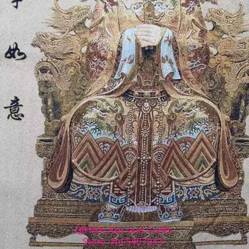 Chinês mazu baoping retrato tapeçaria de seda bordados requintados a pintura Tibetana Buda thangka