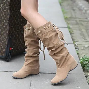 Estilo de outono coxa alta de mulheres mulher femininas botas de cano alto botas masculina zapatos botines mujer chaussure femme sapatos A-1