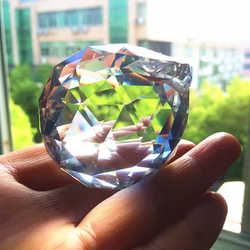 2pcs de 50mm Limpar o vidro facetado de Cristal Prismas Bolas para Lustre de peças de Cristal suncatcher de suspensão pingentes Para Lâmpadas de decoração
