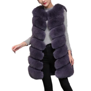 Lisa Colly 80cm Mulheres Casaco de Inverno casaco Quente de Importação de Peles Colete Casaco de Alto Grau de Colete de pelo Casaco de Pele de Raposa Longo Colete Casaco