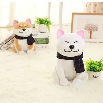 25cm Kawaii Lenço Shiba Inu Dog Brinquedo de Pelúcia Macia Animal Cão de Pelúcia Boneca de Pelúcia Animais Presentes de Natal Para Crianças