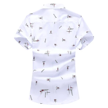 Verão de 2019 Homens de Algodão Camisa de Impressão Camisas de Vestido Casual Slim Fit da Sociedade dos Homens de Camisa de Manga Curta Tamanho Plus 7XL de Moda, Camisas, Tops