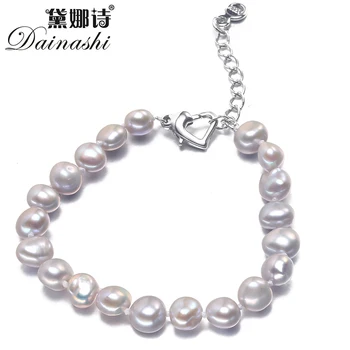 Dainashi 2020 Nova moda pulseira de charme para as mulheres superior com qualidade 8-9mm natural de água doce de pulseira de pérolas de 16 cm-20 cm