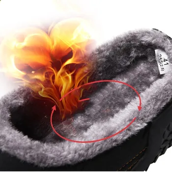 AGSan De Inverno De Pelúcia Chinelos Sapatos Ao Ar Livre Impermeável Slides Escorregar No Casuais Sapatos De Tamanho Grande 39-48 Condução Sapatos Confortáveis Apartamentos