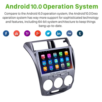 Seicane de 10,1 Polegadas 2Din Android 10.0 Quad-Core auto-Rádio, GPS, Leitor Multimídia 2011 2012 2013 2016 Honda CITY