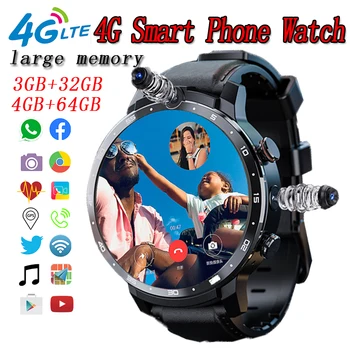 ZQH Câmera Dupla Face Unlook 1.6 Polegadas 4G Smart Watch Android De 10,1 Oito Nuclear 4GB de 64GB Bateria de 1800mah frequência Cardíaca Smartwatch