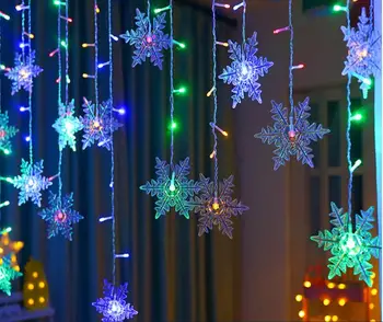Decoração de natal Cortina de floco de Neve da corda LED Luzes Piscando Luzes da Cortina de Luz Impermeável Festa ao ar livre Luzes