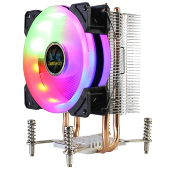 LANSHUO Cooler RGB CPU do Radiador de 2 Tubos de Calor Ultra-Silencioso Fan Cooler para LGA 2011 X79 X99 X299 (4Pin Único Fã)