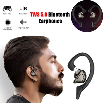TWS 5.0 Fones de ouvido Bluetooth CVC Redução de Ruído Impermeável Estéreo de Fones de ouvido de Esportes Fones de ouvido Duplo Microfone sem Fio Bluetooth Fones de ouvido