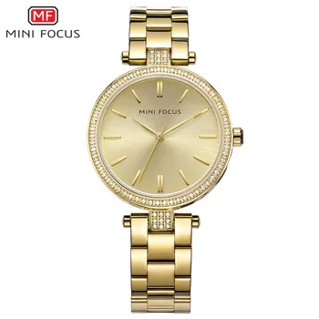 Mulheres Relógios de MINI-FOCO de Ouro Rosa em Aço Inoxidável reloj mujer de melhor Marca de Luxo Relógio Senhoras Quartzo Relógio de Pulso Relógio Feminino