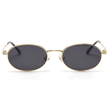 Peekaboo retro oval óculos de homens polarizada uv400 de alta qualidade de ouro de pequenos óculos de sol das mulheres metal 2021 amarelo, vermelho e quente-vendendo