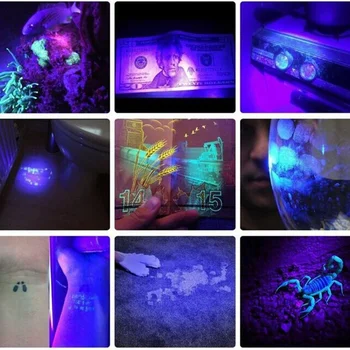 Recém-UV 9LED Escorpião Detector de Dinheiro Caçador Finder Ultra Violeta Blacklight Lanterna Tocha de Luz de Lâmpada TE889