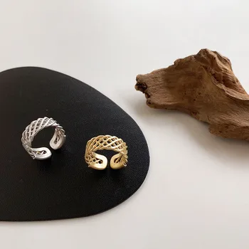 SRCOI de Ouro, Cor de Prata Liga Oco Grelha Ajustável Abrir Anéis de Dedo de 2020 Moda Vintage Anéis de Metal Mulheres de Jóias de Casamento