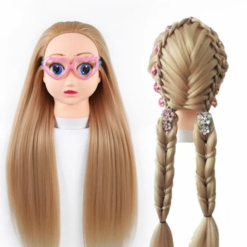Qoxi Profissionais dos desenhos animados da formação cabeças, com longos pêlos grossos prática de Cabeleireiro manequim de bonecas de Estilo maniqui para venda