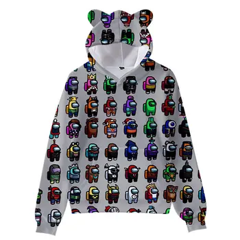 Moletom Amongus Criança Topo Outono-Inverno Garoto de Impressão 3D com Capuz Algodão Suar a Camisa Infantil Algodão Casual T-Shirts Roupas 10 12T
