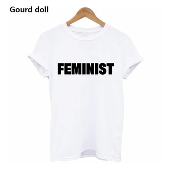 2020NEW FEMINISTA Letra t-shirt das mulheres harajuku O-Neck Manga Curta verão femme Branco/Preto tumblr Feminino t-shirts mulheres tumblr