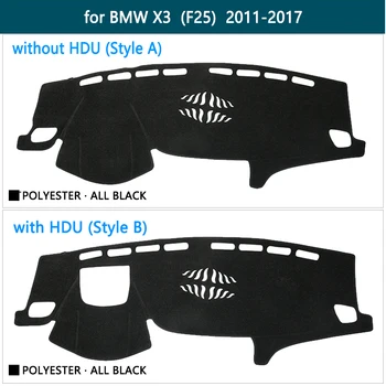 Para BMW X3 F25 2011 2012 2013 2016 2017 Anti-Derrapante Painel Tapete Capa de Almofada de Sol Interior Sombra painel de bordo de Acessórios para carros