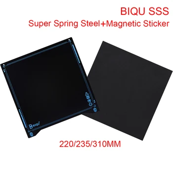 BIQU SSS Super Primavera Chapa de Aço+Adesivo Magnético Impressora 3D de Peças Flex 220/235/310 MM Cama Quente Para Ender 3/5 CR10 I3 Mega VS PEI