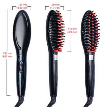 Escova de cabelo Rápido do Straightener do Cabelo Pente de cabelo Elétrico Pente Escova Ferros Auto Reta Pente de Cabelo Escova Elétrica Pente Ânion