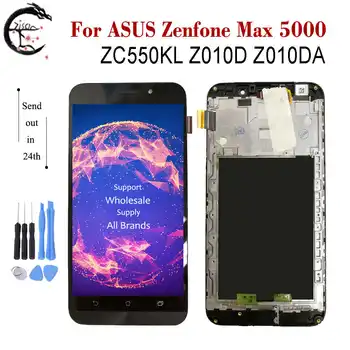 LCD Com Moldura Para ASUS Zenfone Max 5000 ZC550KL Z010D Z010DA Ecrã LCD Sensor de Toque do conjunto do Digitador ZC550KL de Exibição