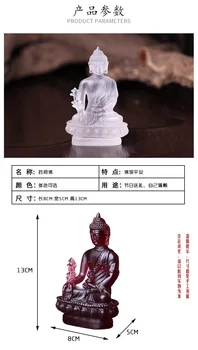 Alta qualidade de Vidro de Vidro Farmacêutico Buda Cristal Artesanato Fengshui Enfeites Criativos Escultura Decoração de Casa Estátua Presentes Lembranças