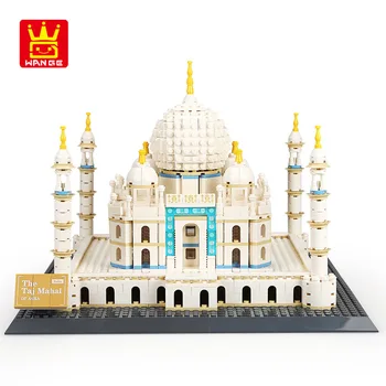 Mundo Grande Arquitetura Taj Mahal Londres, Paris, cidade de ponte de blocos de construção crianças reunir tijolos brinquedos